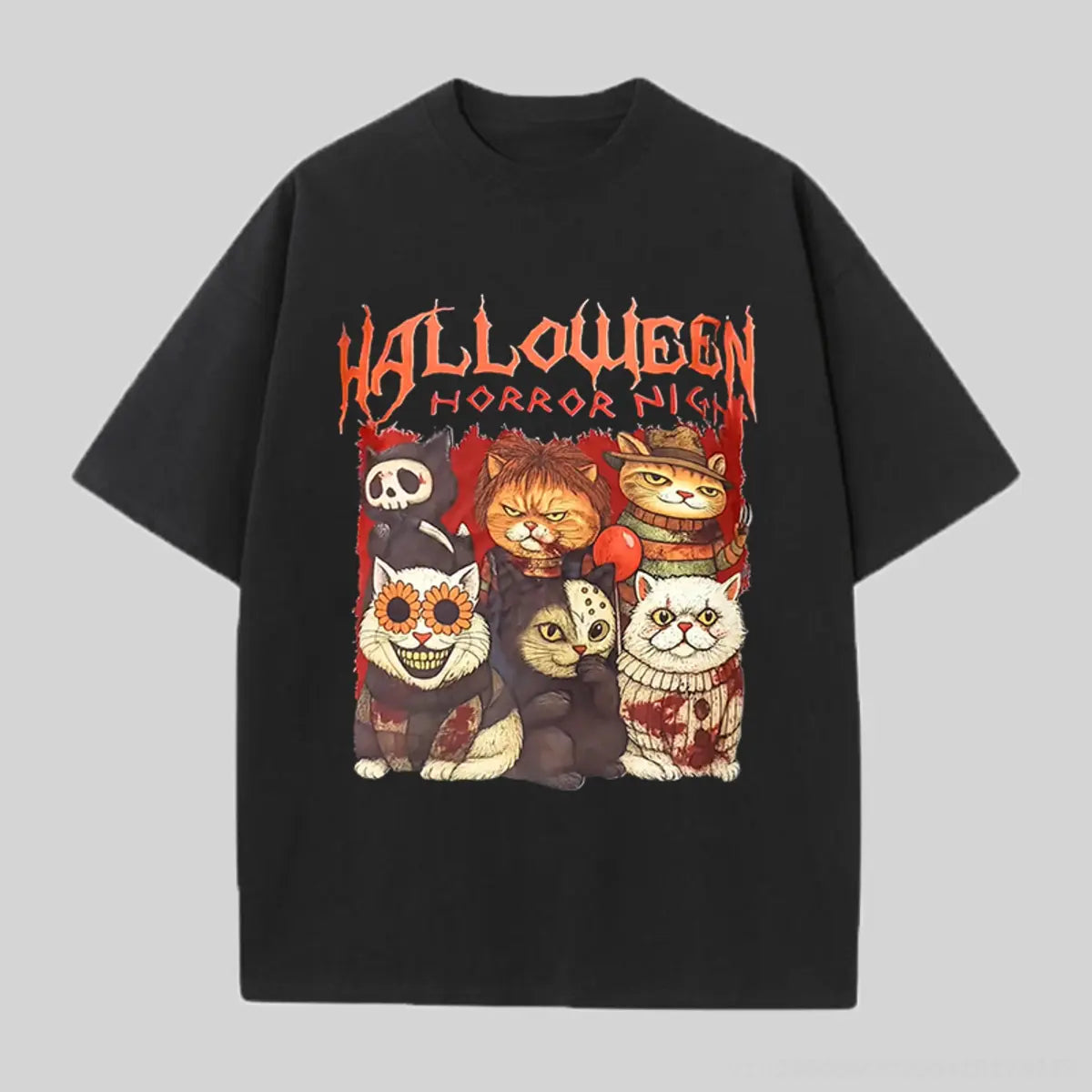 Halloween Horror Night Printed Unisex Oversized T-shirt