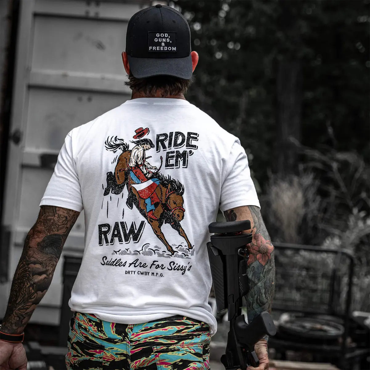 Ride 'Em Raw Printed Oversized Unisex T-shirt