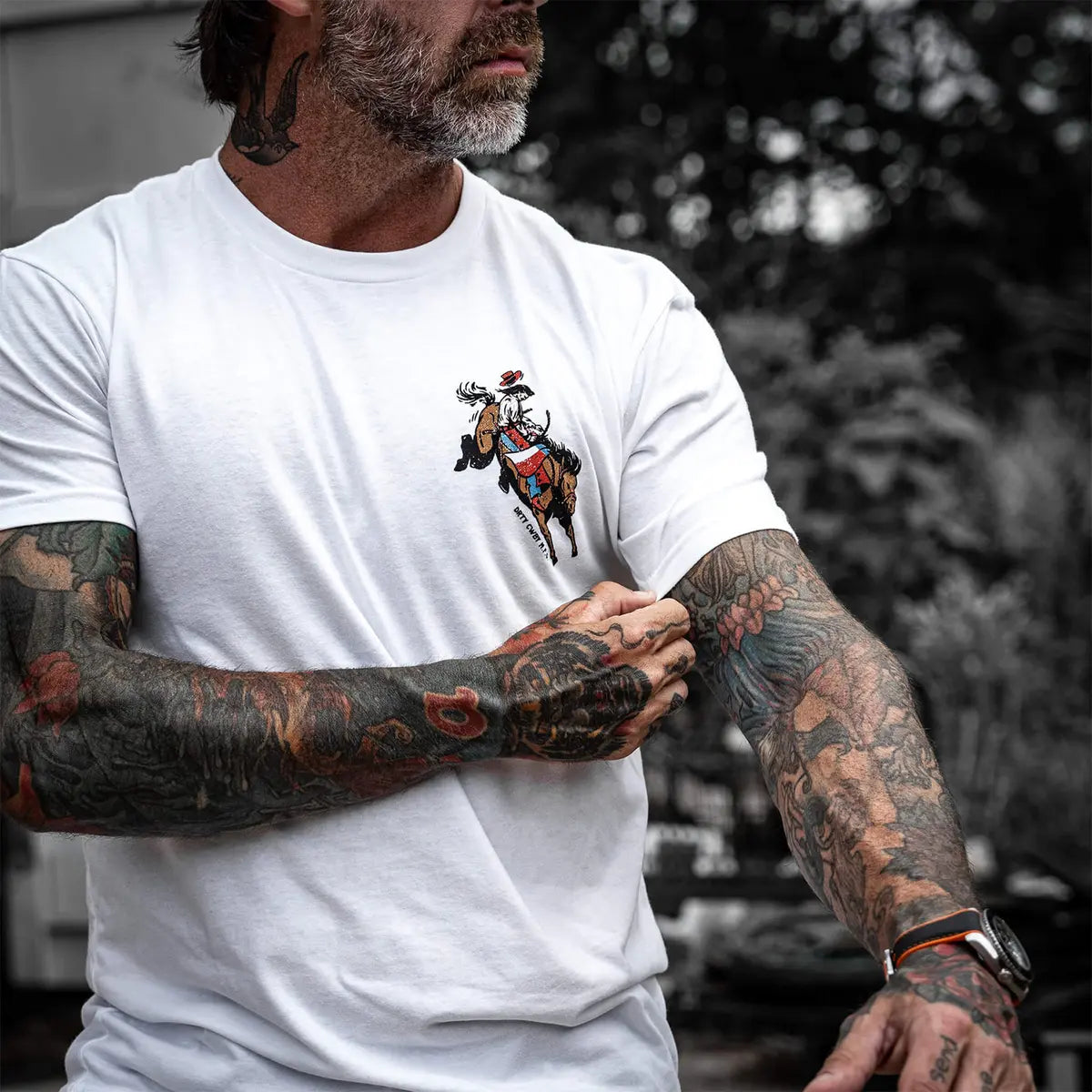 Ride 'Em Raw Printed Oversized Unisex T-shirt