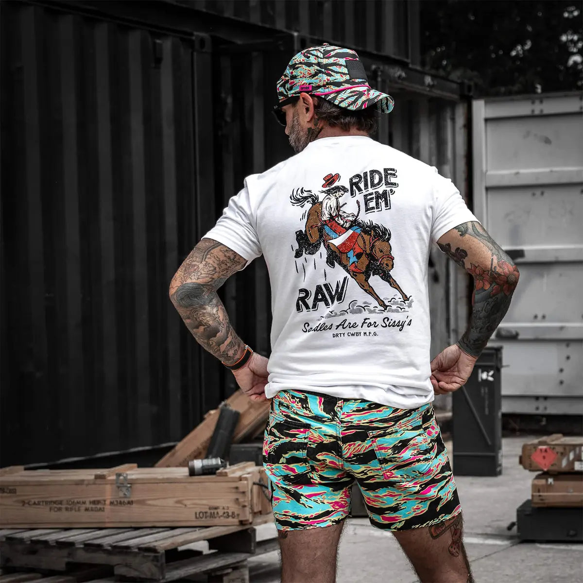 Ride 'Em Raw Printed Oversized Unisex T-shirt
