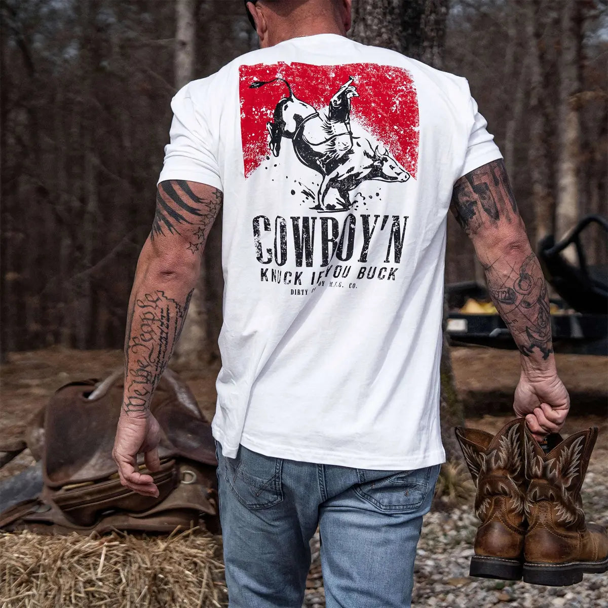 Cowboy'n Knuck If You Buck Printed Oversized Unisex T-shirt