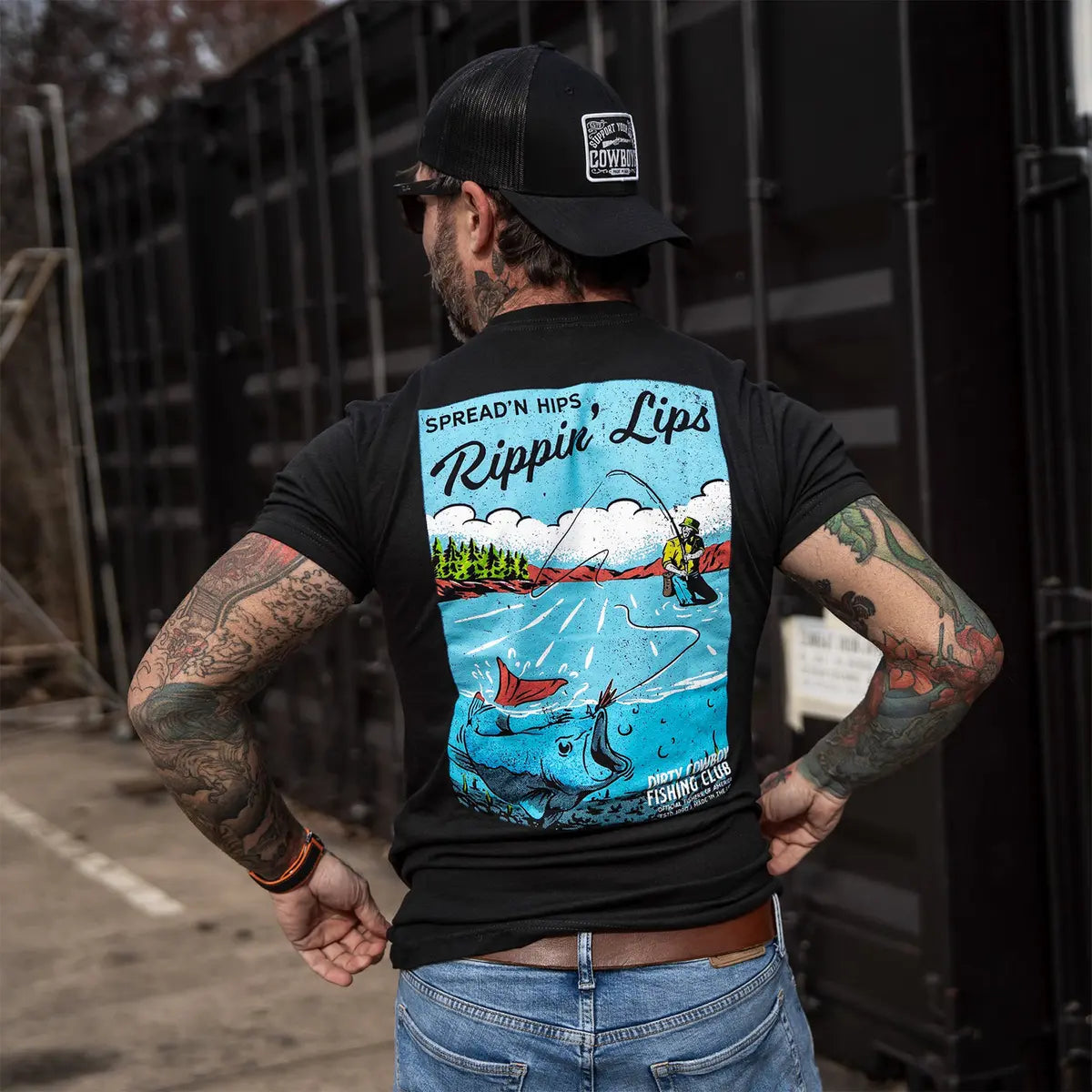 Spread'n Hips, Rippin' Lips Printed Oversized Unisex T-shirt