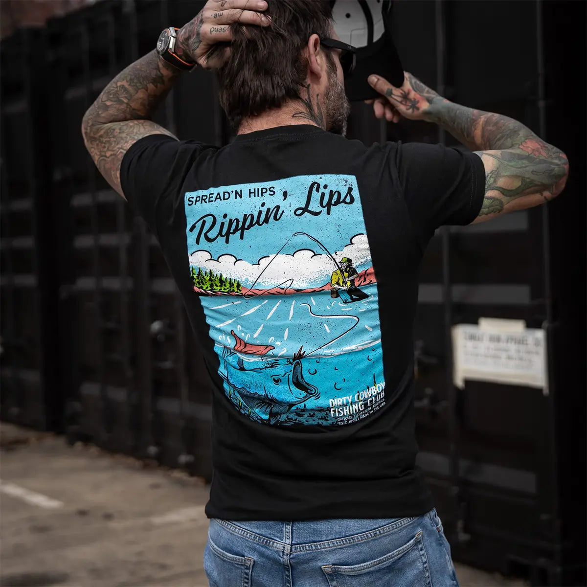 Spread'n Hips, Rippin' Lips Printed Oversized Unisex T-shirt