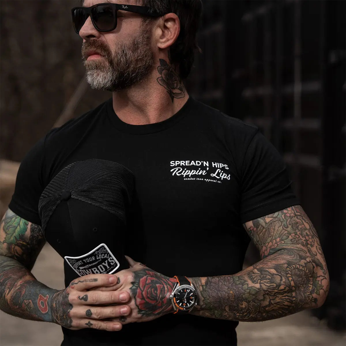 Spread'n Hips, Rippin' Lips Printed Oversized Unisex T-shirt