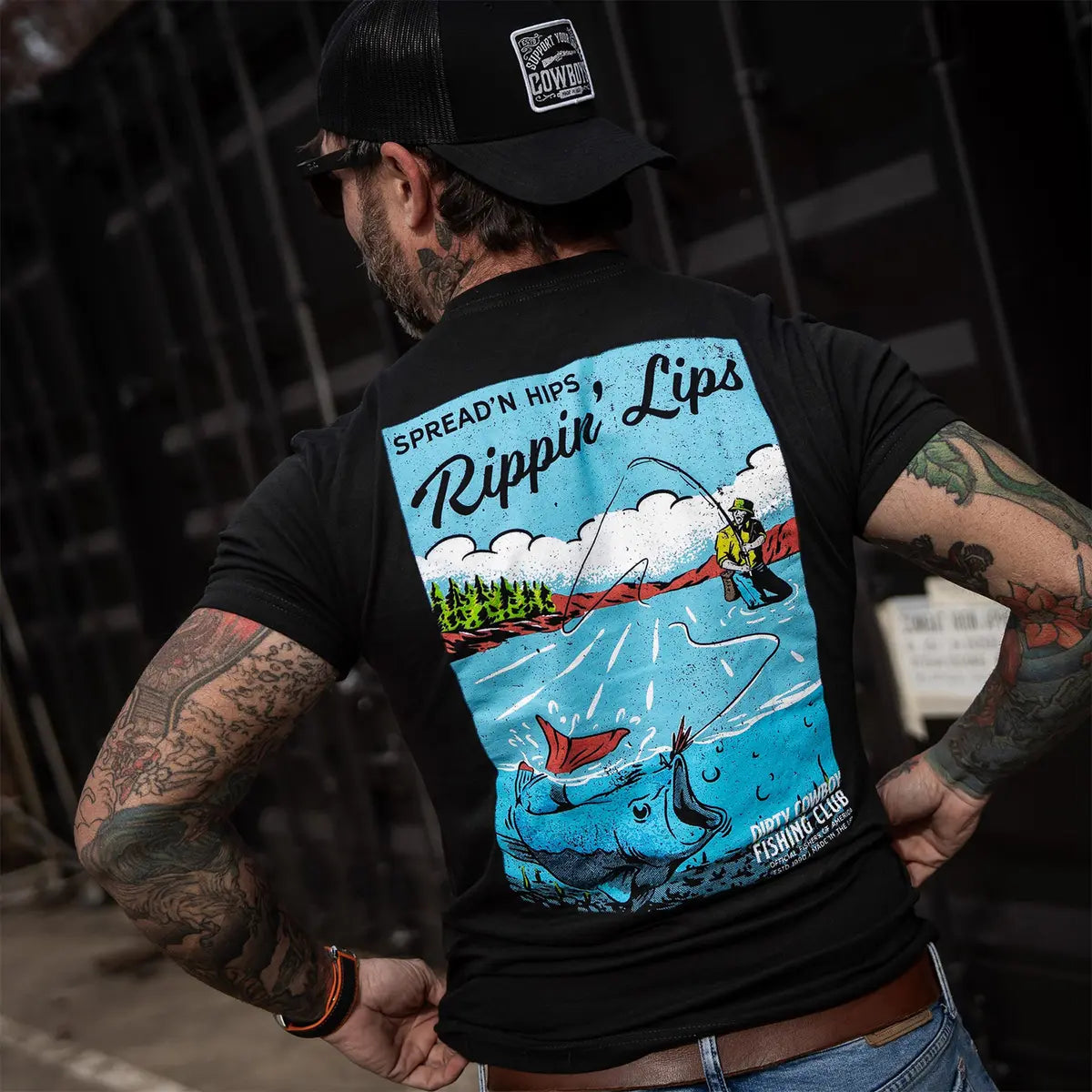 Spread'n Hips, Rippin' Lips Printed Oversized Unisex T-shirt