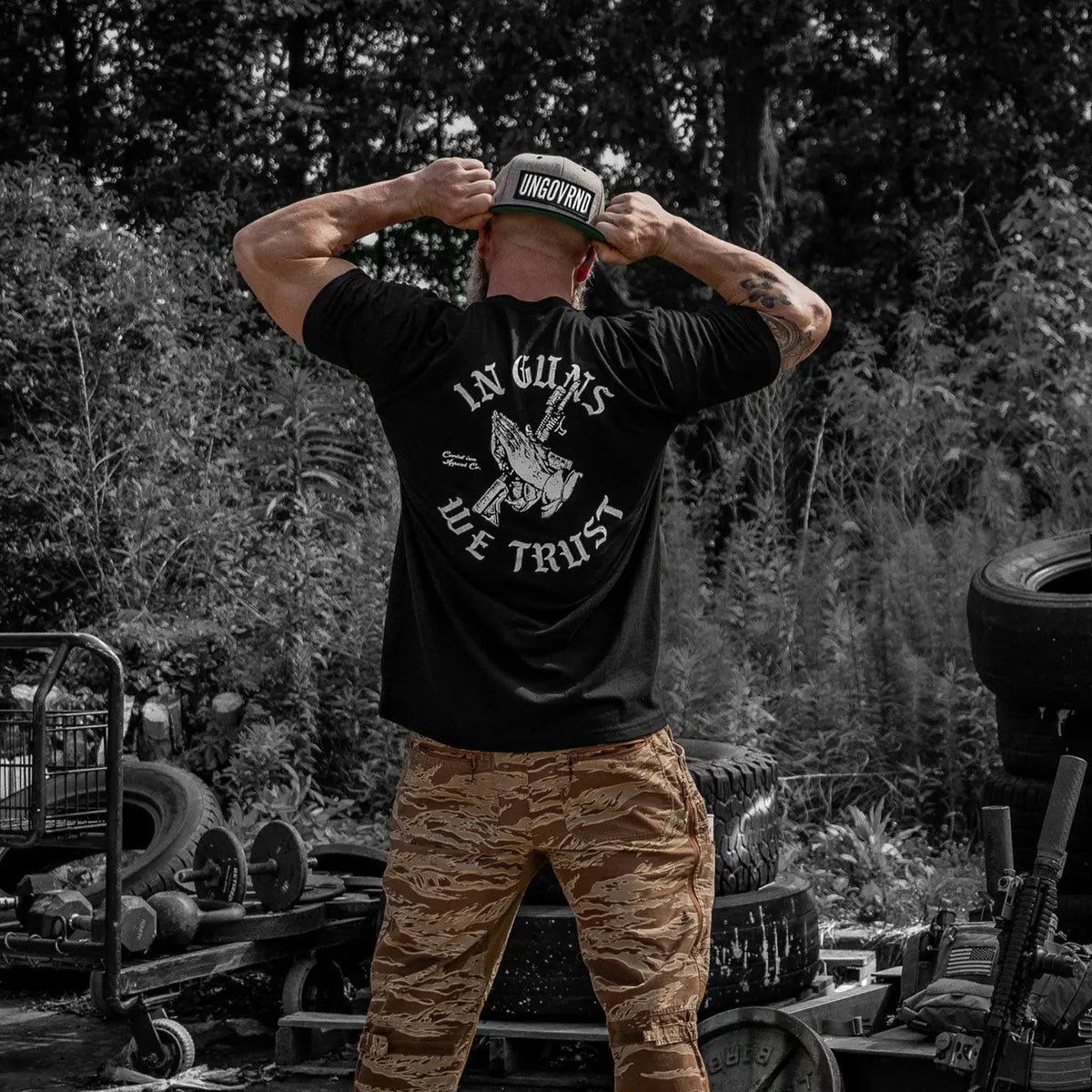 In Guns We Trust Printed Oversized Unisex T-shirt