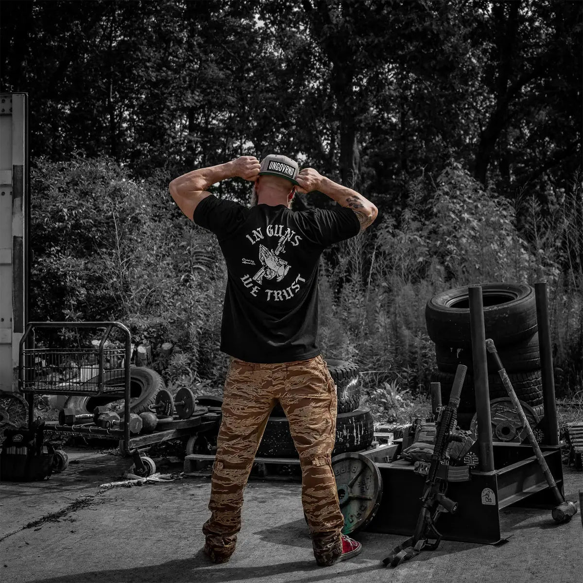 In Guns We Trust Printed Oversized Unisex T-shirt