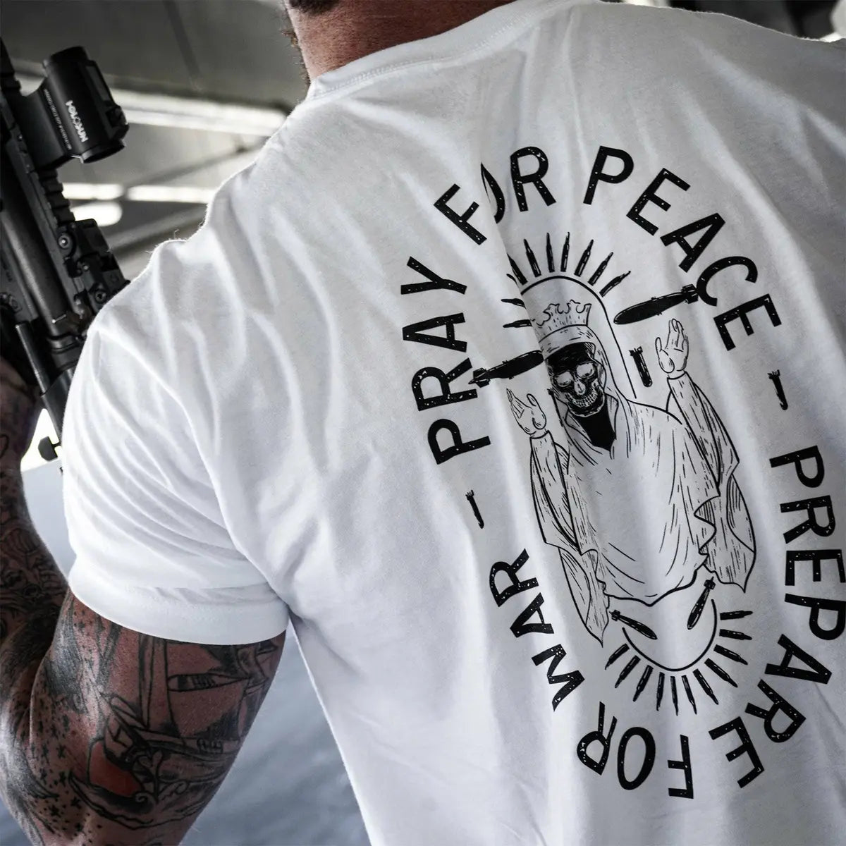 Pray For Peace Prepare For War Printed Oversized Unisex T-shirt
