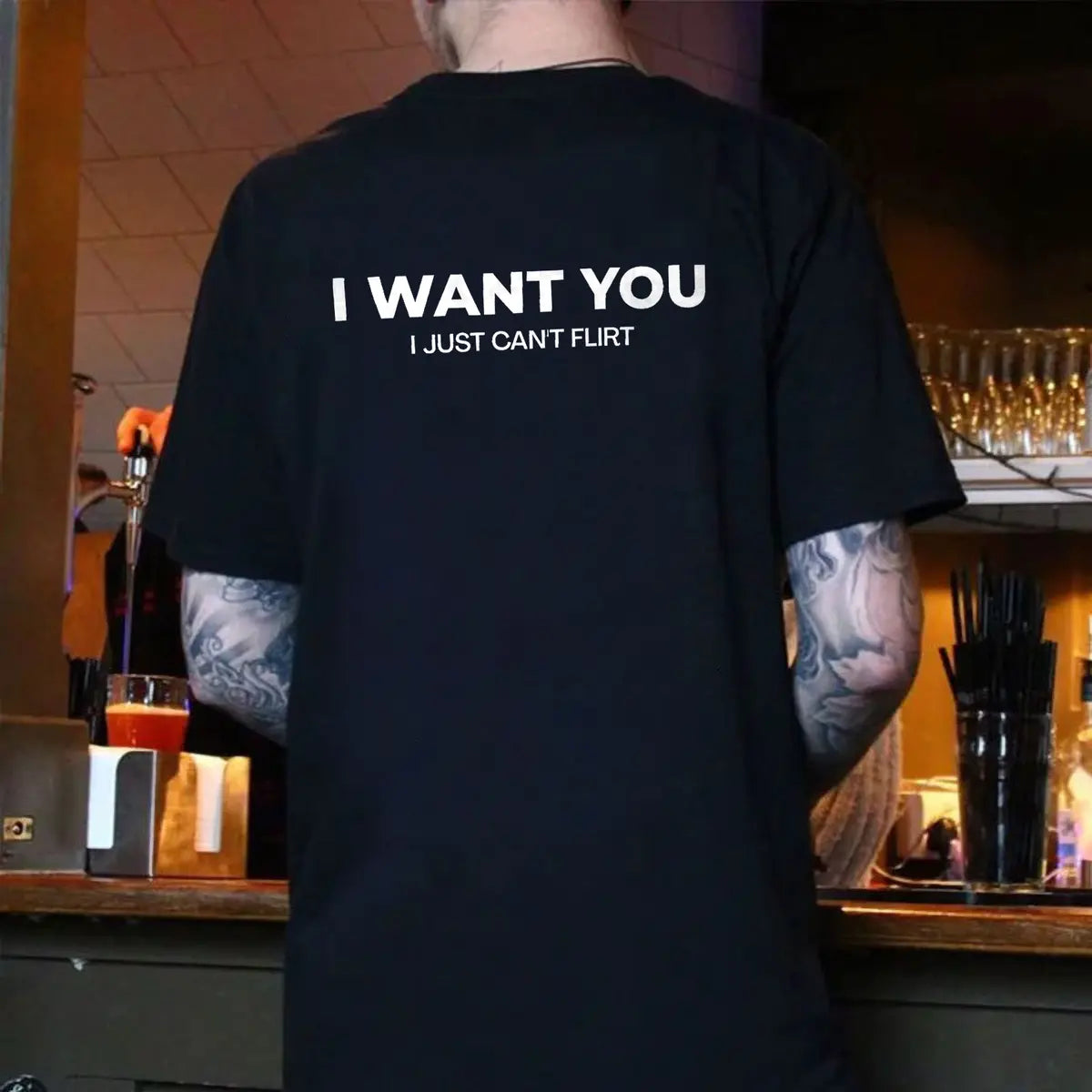 I Want You I Just Can't Flirt Printed Men's T-shirt