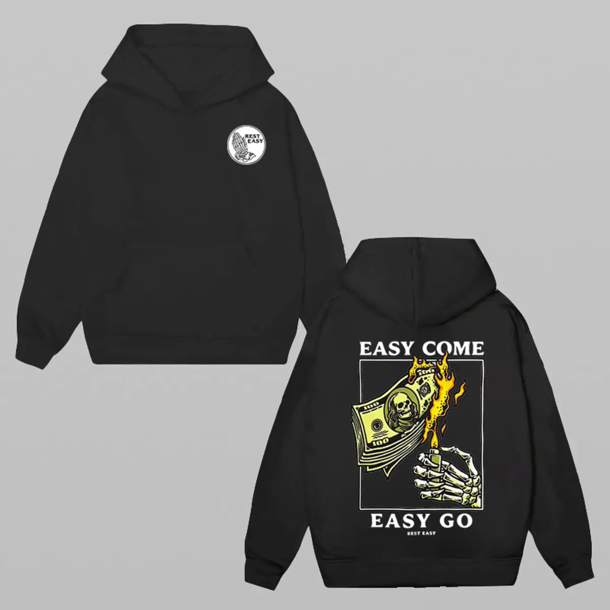 Easy Come Ease Go Printed Fleece-lined Unisex Hoodie