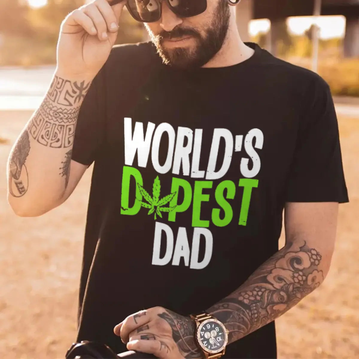 World's Dopest Dad Printed Men's T-Shirt