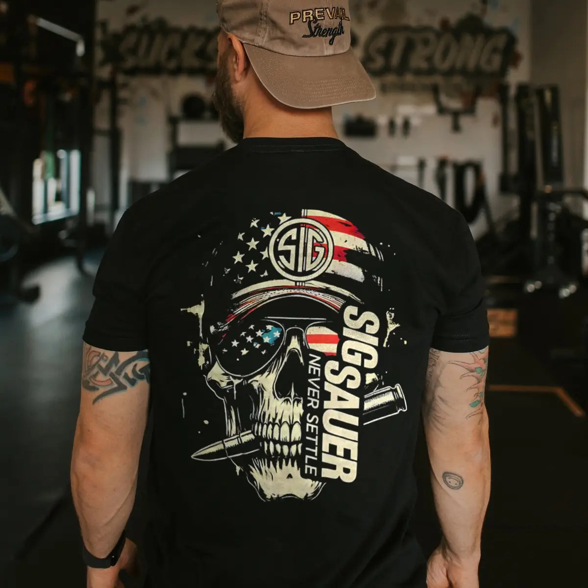Sig Sauer Skull Flag Printed Men's T-Shirt Image - 2