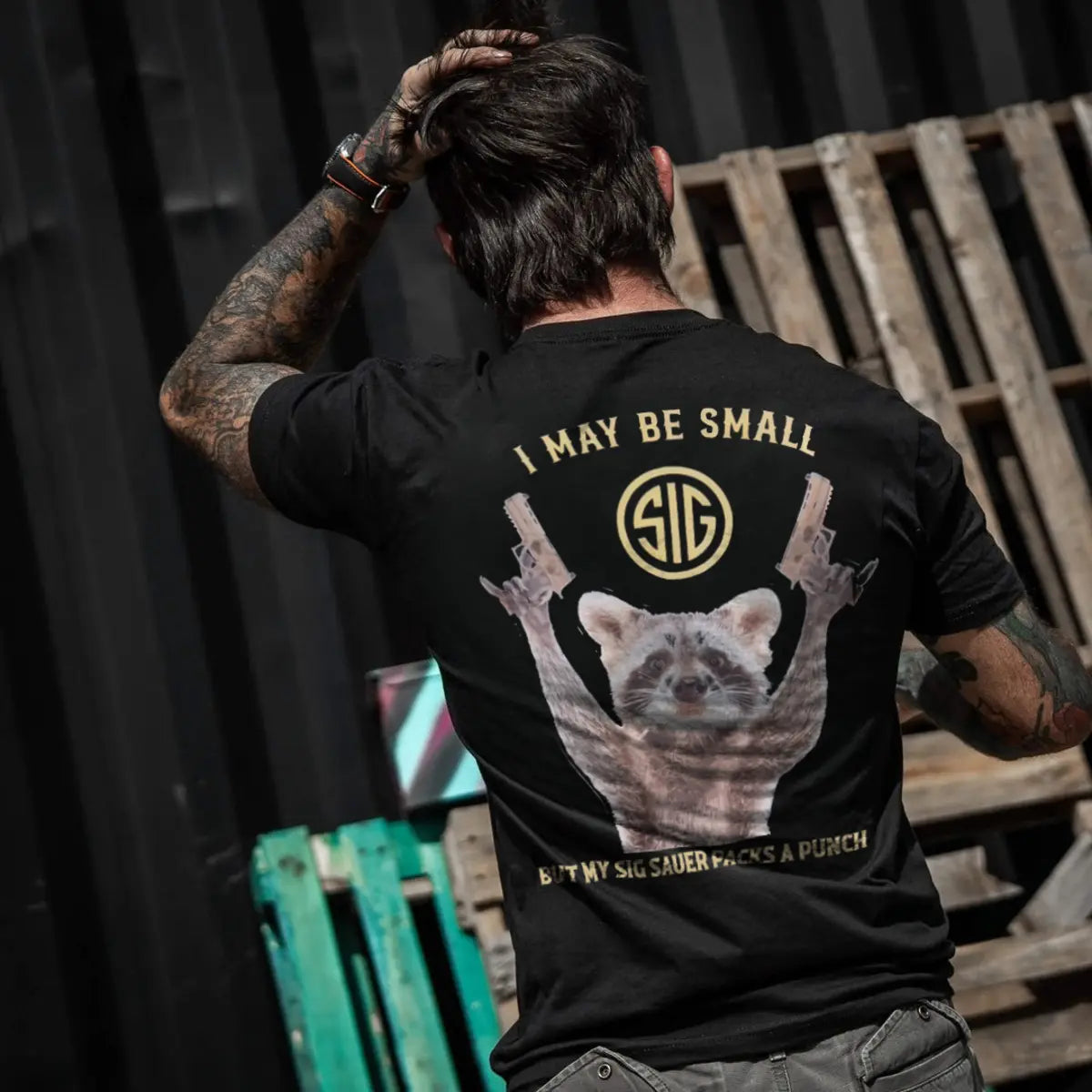 I May Be Small But My Sig Sauer Packs A Punch Printed Men's T-Shirt