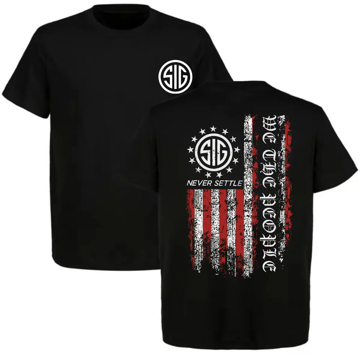Sig Sauer Never Settle Printed Men's T-Shirt Image - 1