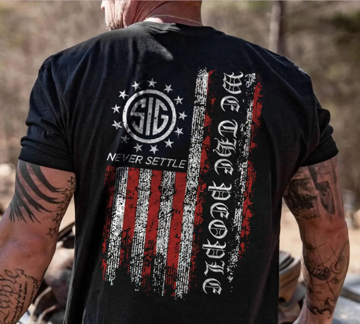Sig Sauer Never Settle Printed Men's T-Shirt Image - 2