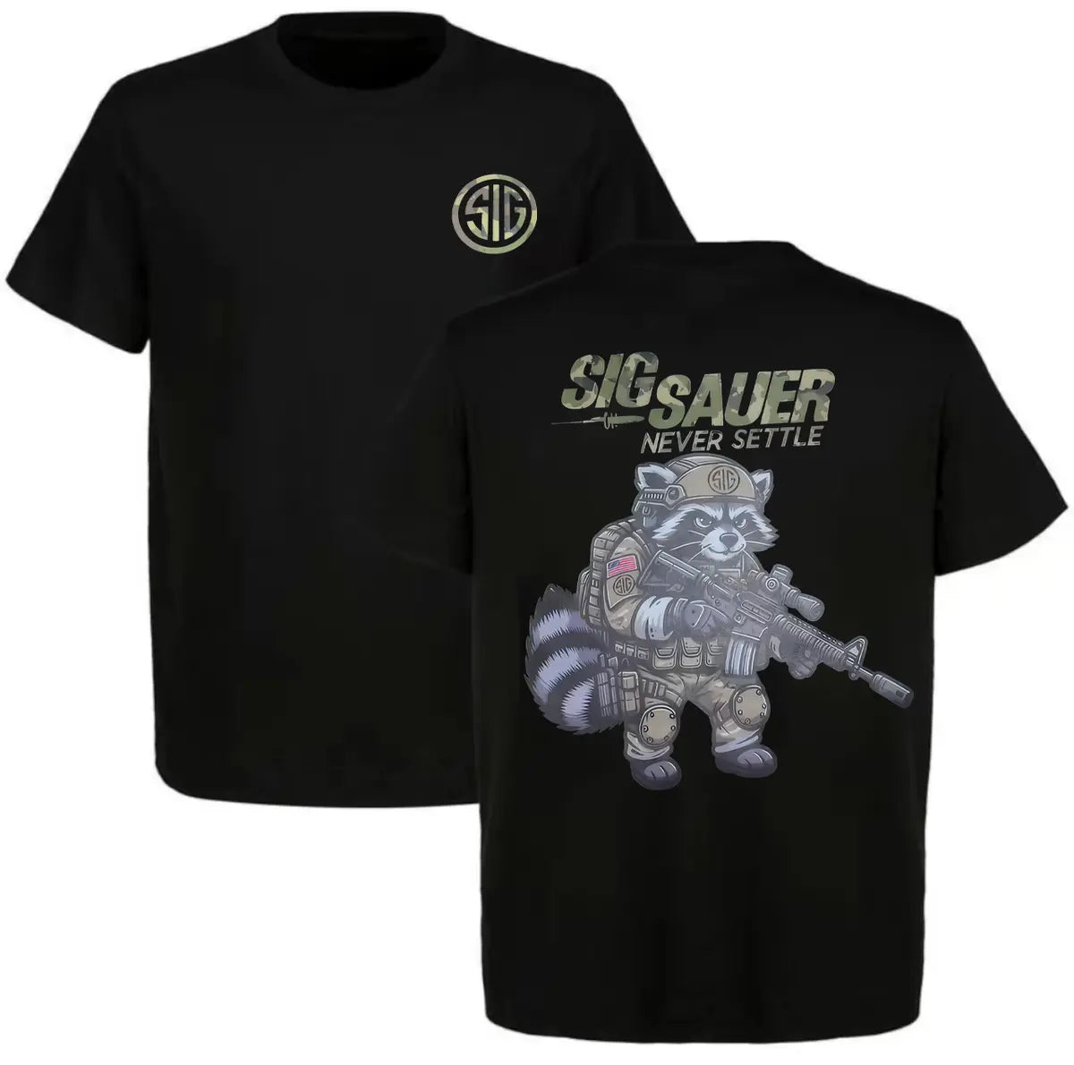 Sig Sauer - Never Settle Printed Men's T-shirt