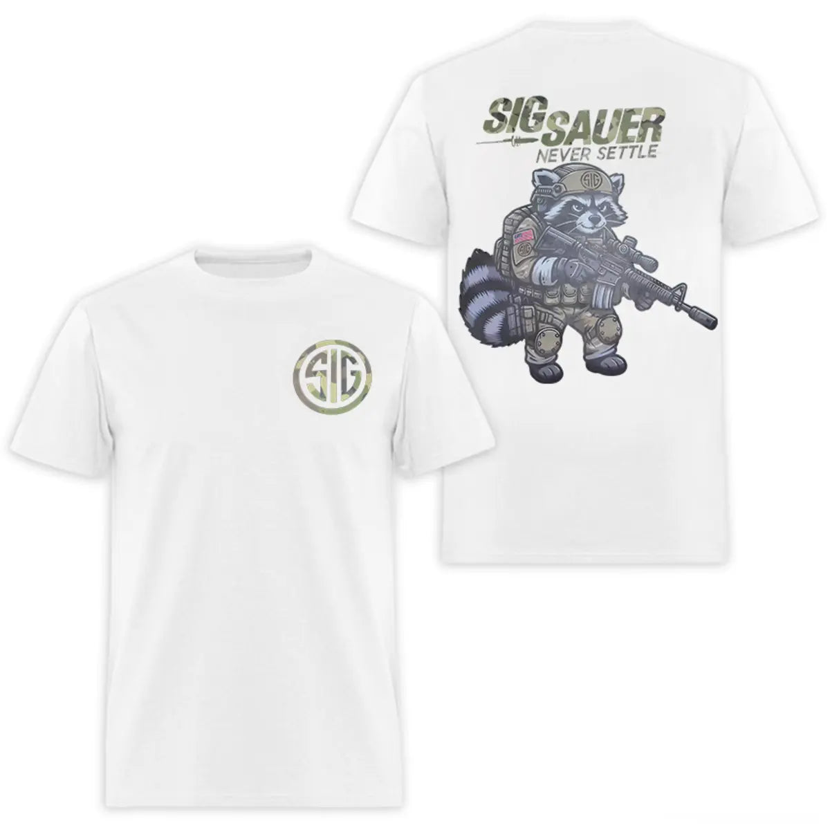 Sig Sauer - Never Settle Printed Men's T-shirt