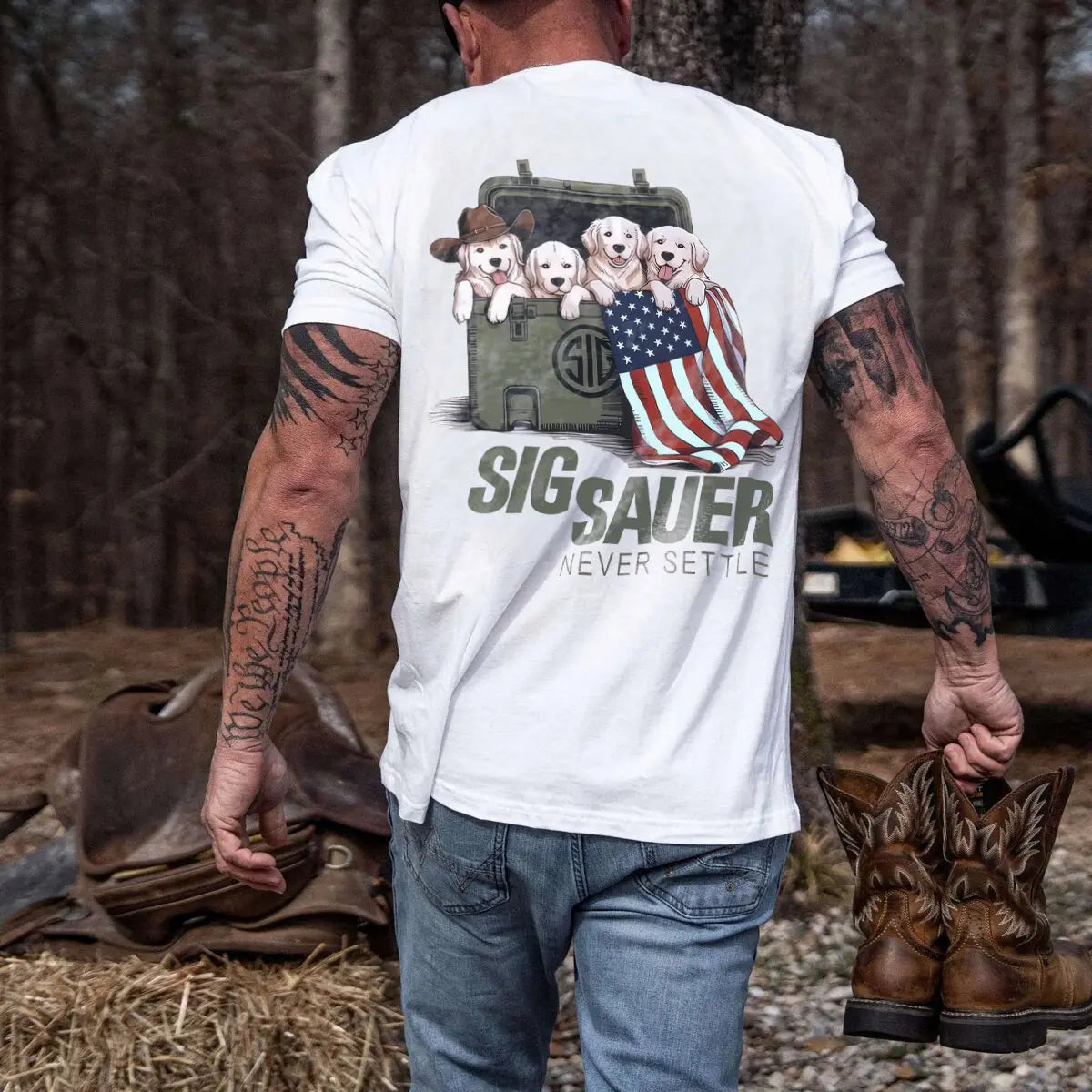 Sig Sauer Never Settle Printed Men's T-Shirt