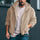 Solid Color Double-Faced Fleece Hooded Jacket