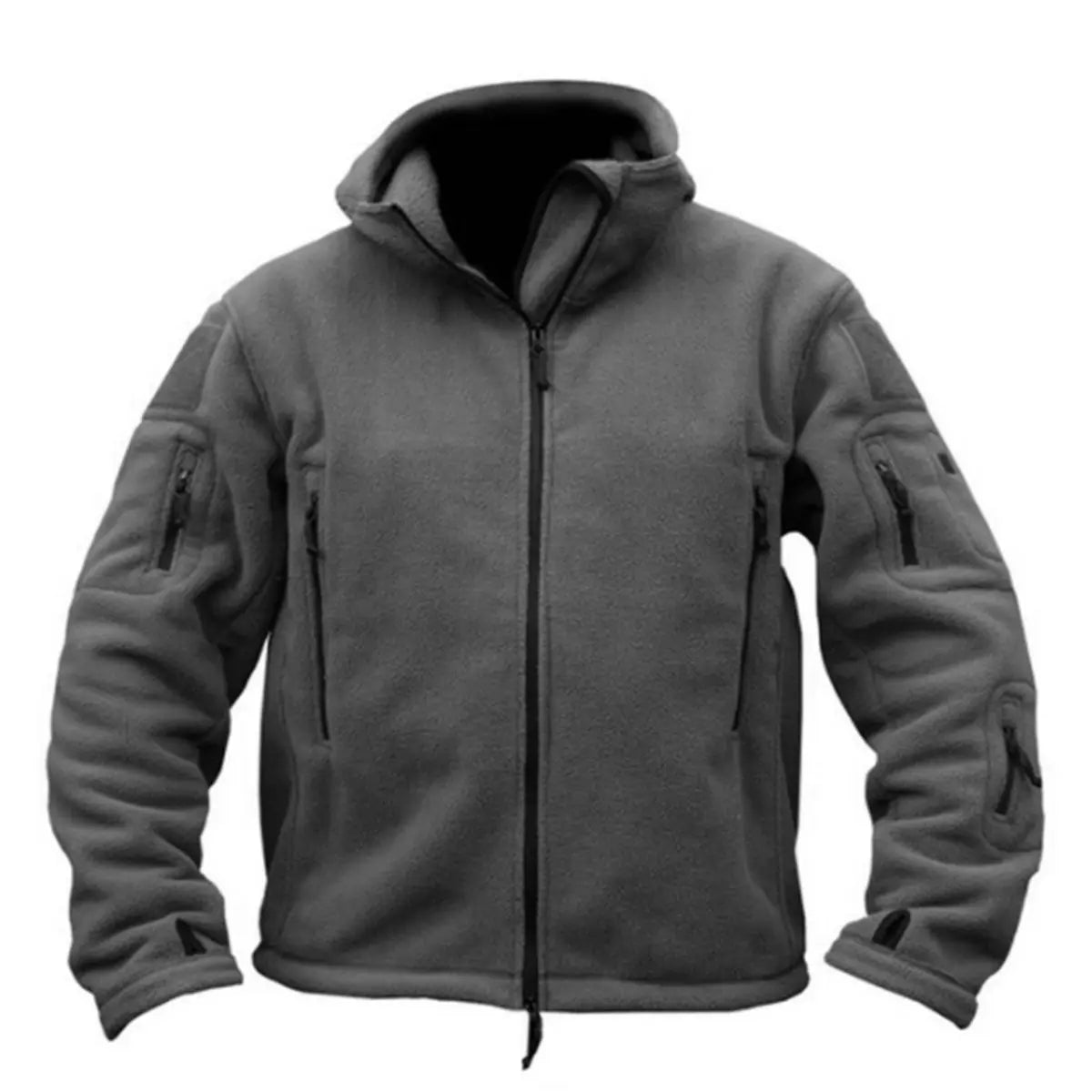 Solid Color Hooded Jacket
