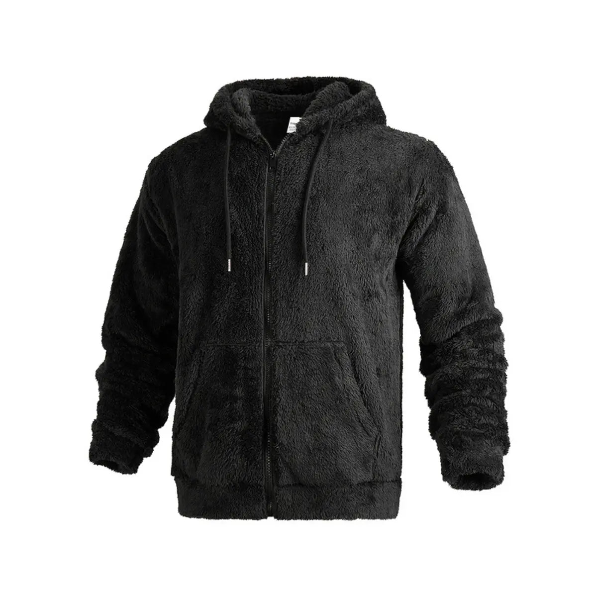 Solid Color Double-Faced Fleece Hooded Jacket