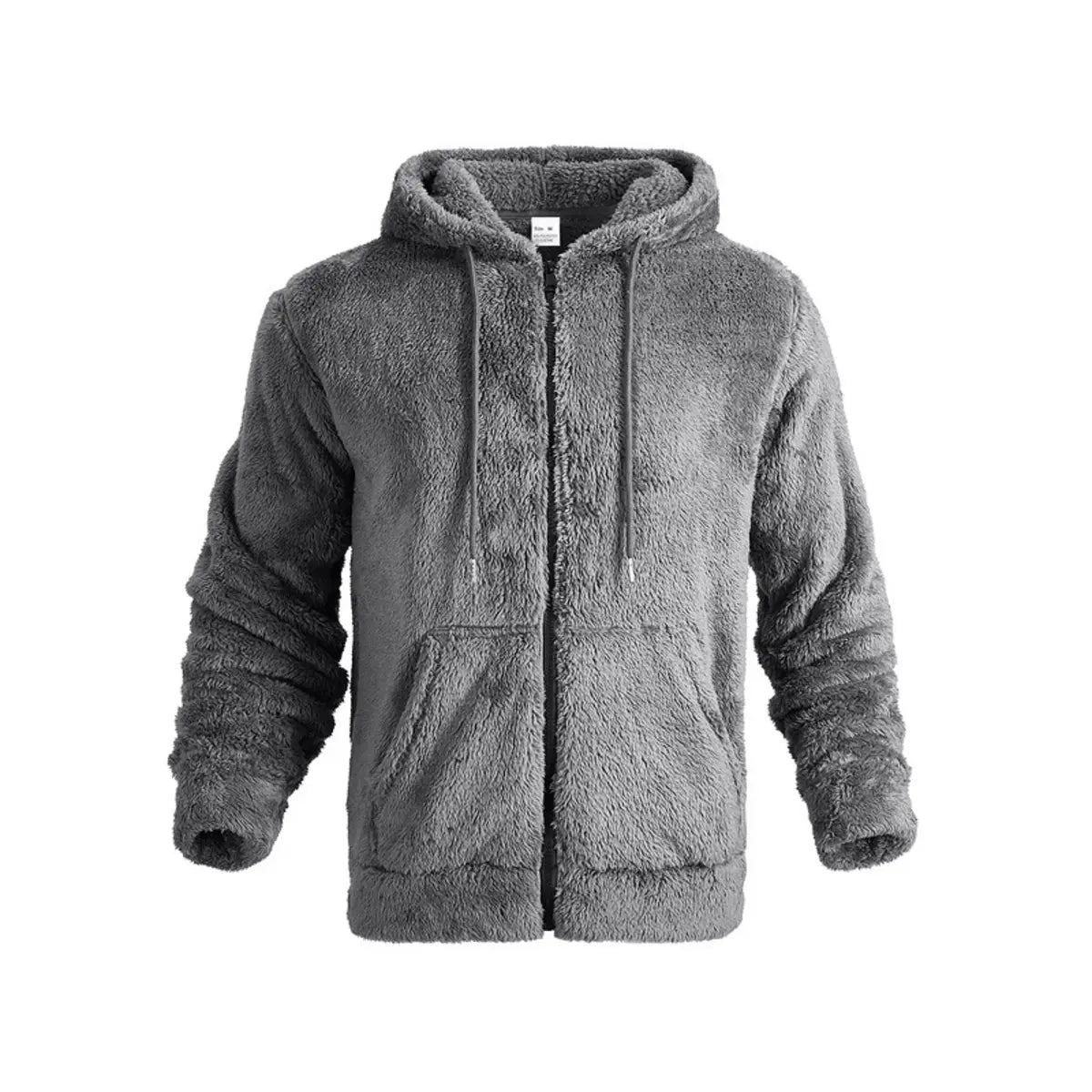 Solid Color Double-Faced Fleece Hooded Jacket