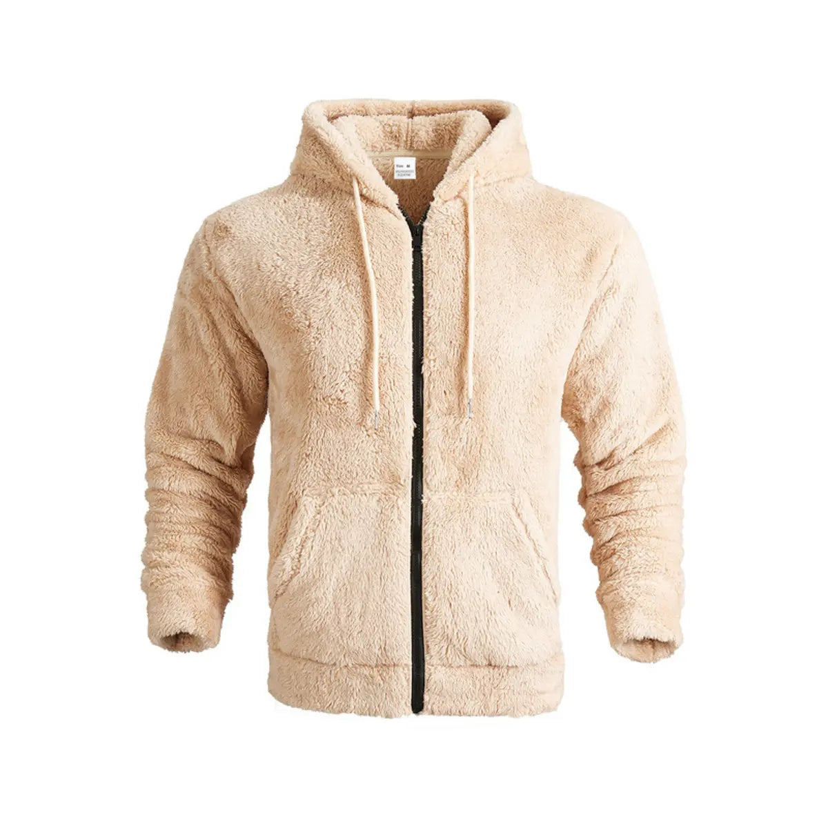 Solid Color Double-Faced Fleece Hooded Jacket