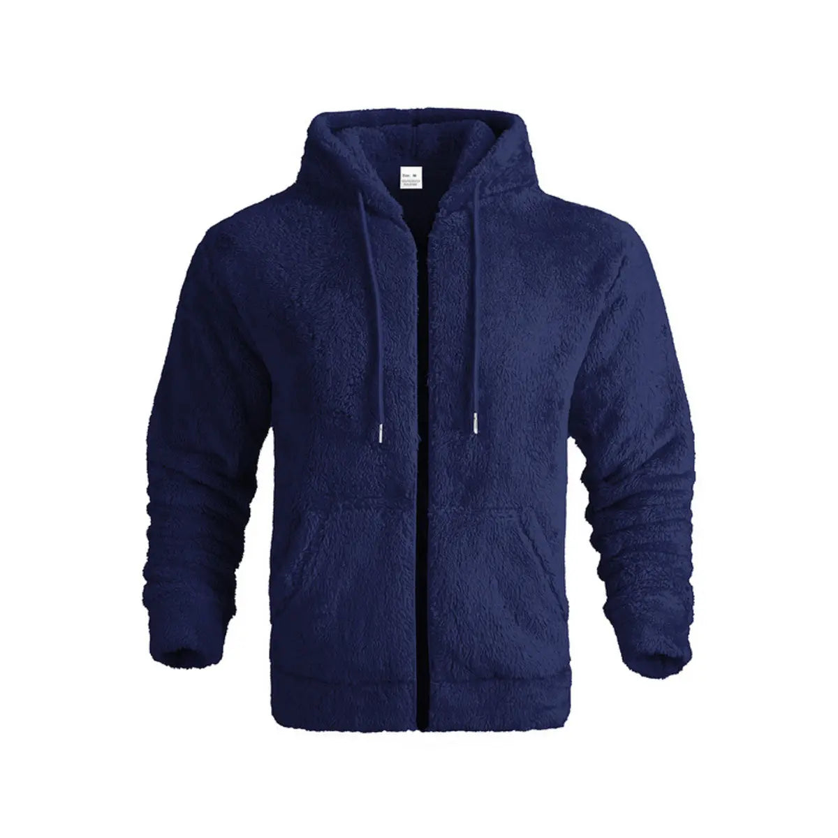 Solid Color Double-Faced Fleece Hooded Jacket