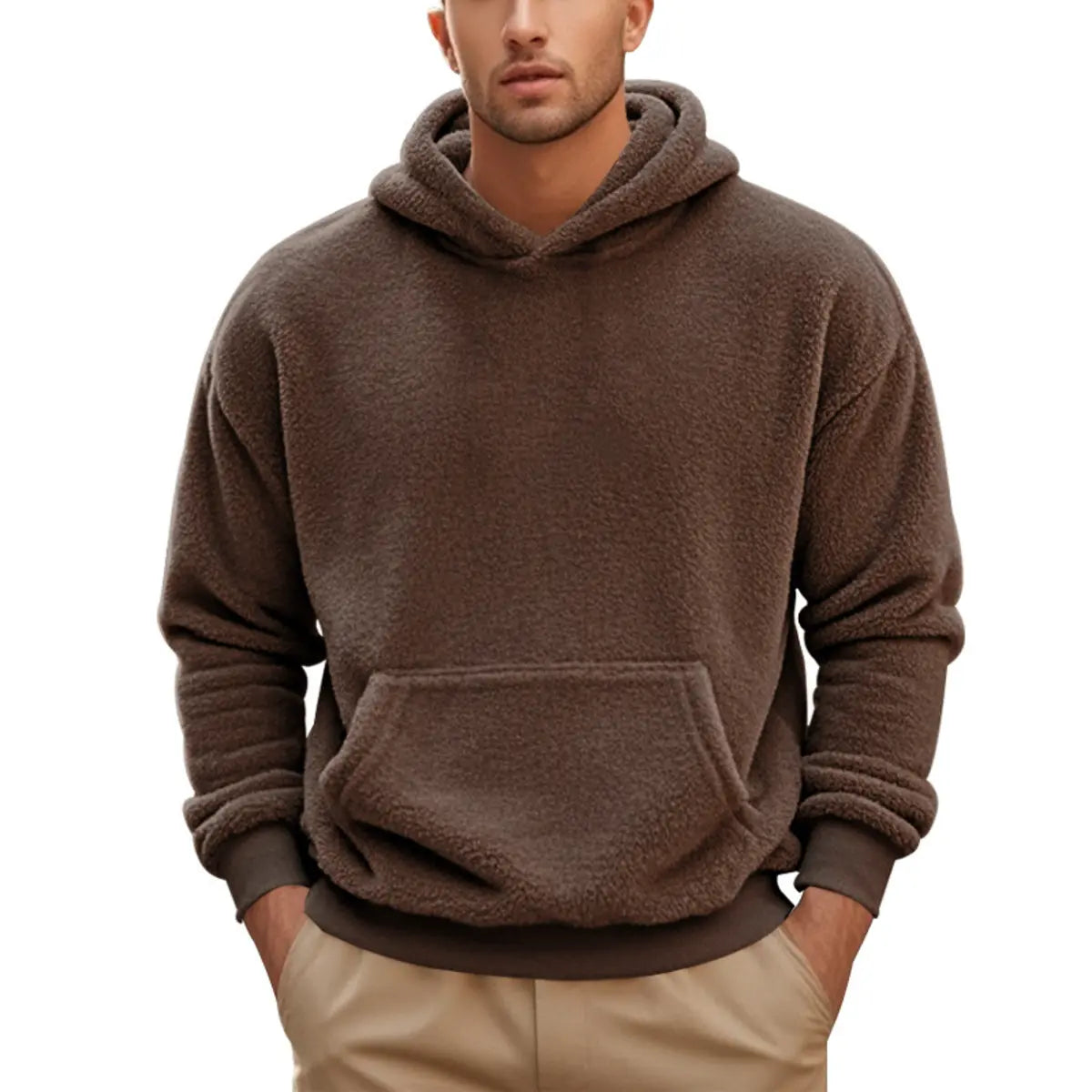Men's Double-Faced Fleece Casual Hoodie