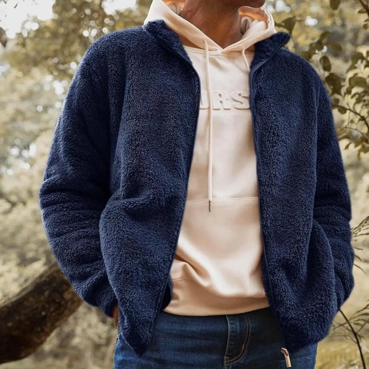 Solid Color Zip-Up Jacket