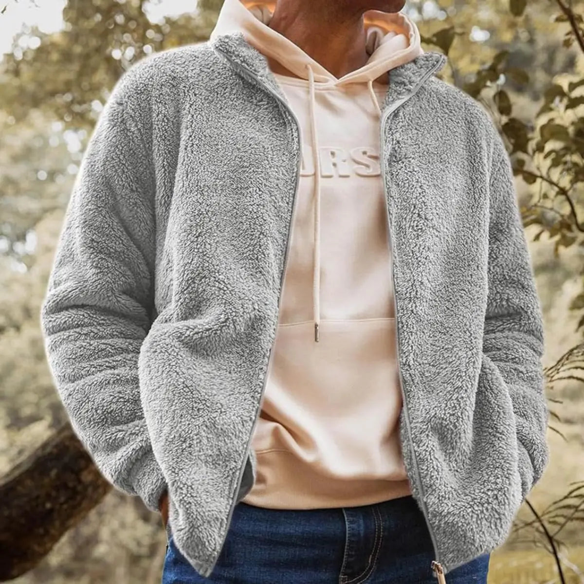 Solid Color Zip-Up Jacket