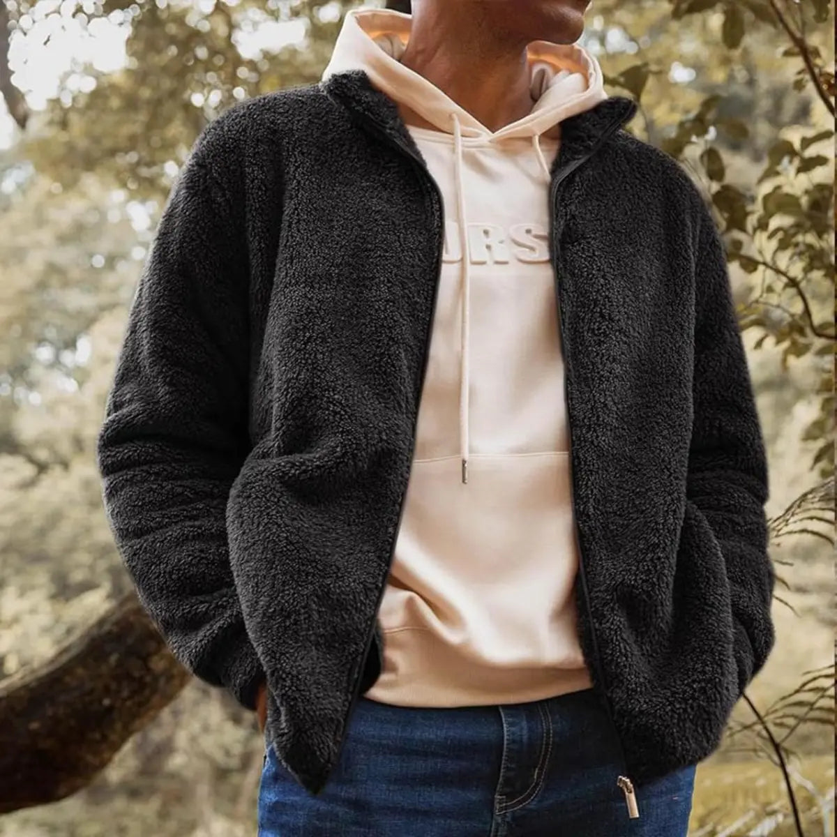 Solid Color Zip-Up Jacket