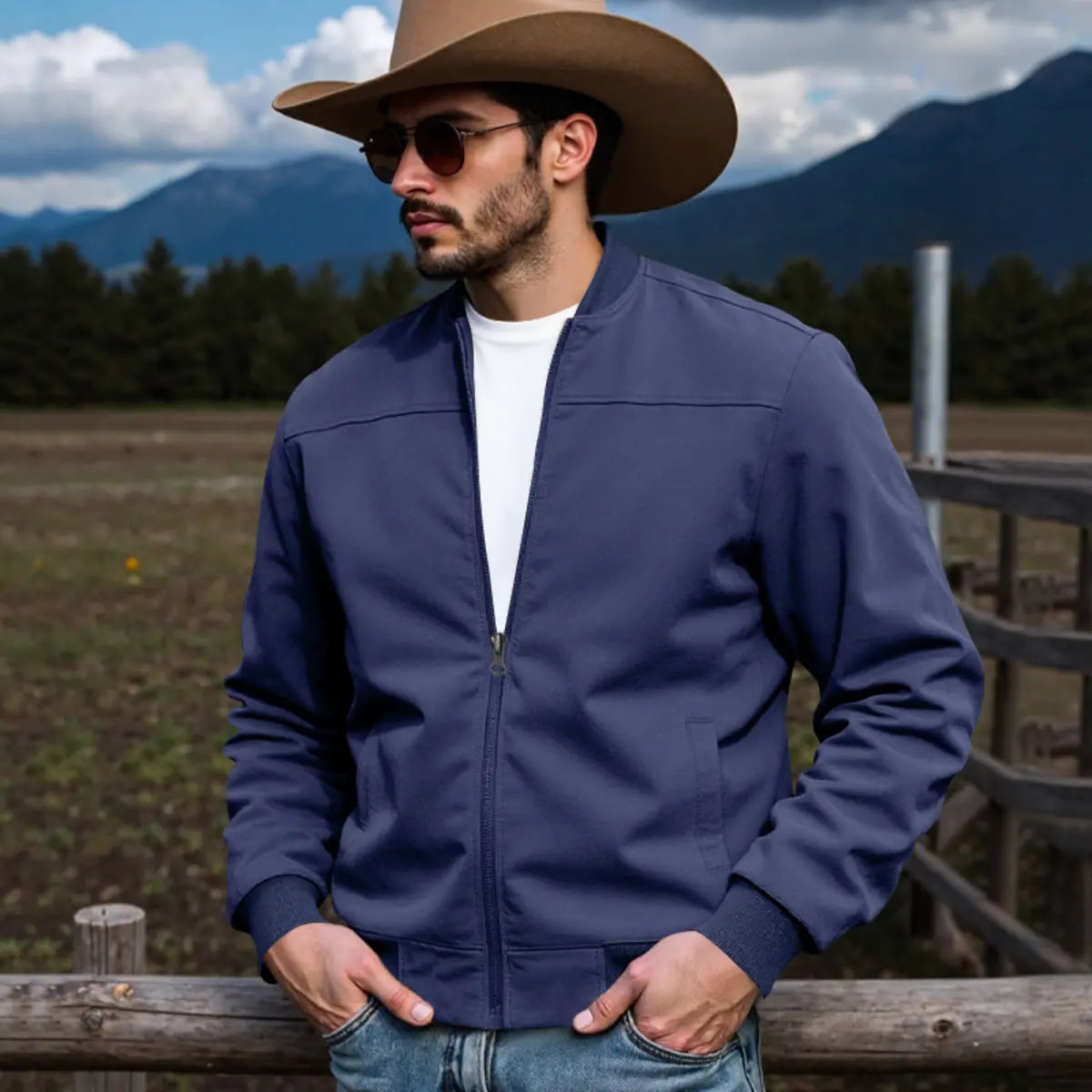 Western Style Cowboy Men's Deerskin Jacket