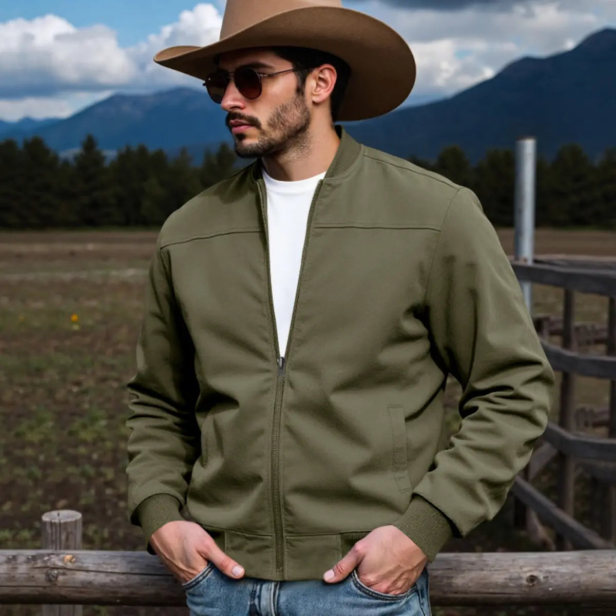 Western Style Cowboy Men's Deerskin Jacket