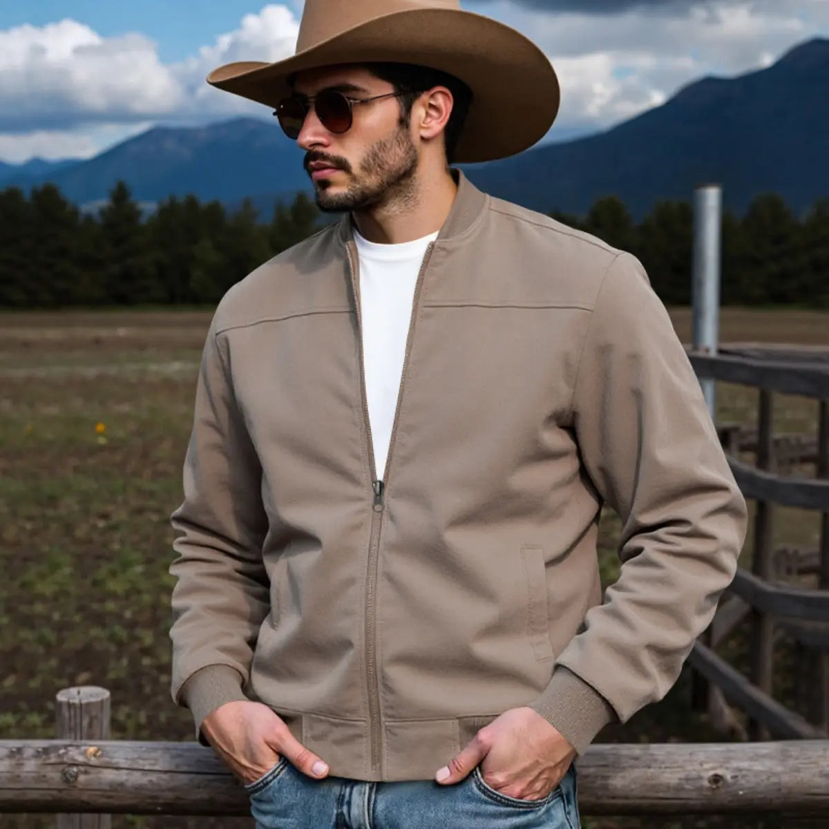 Western Style Cowboy Men's Deerskin Jacket
