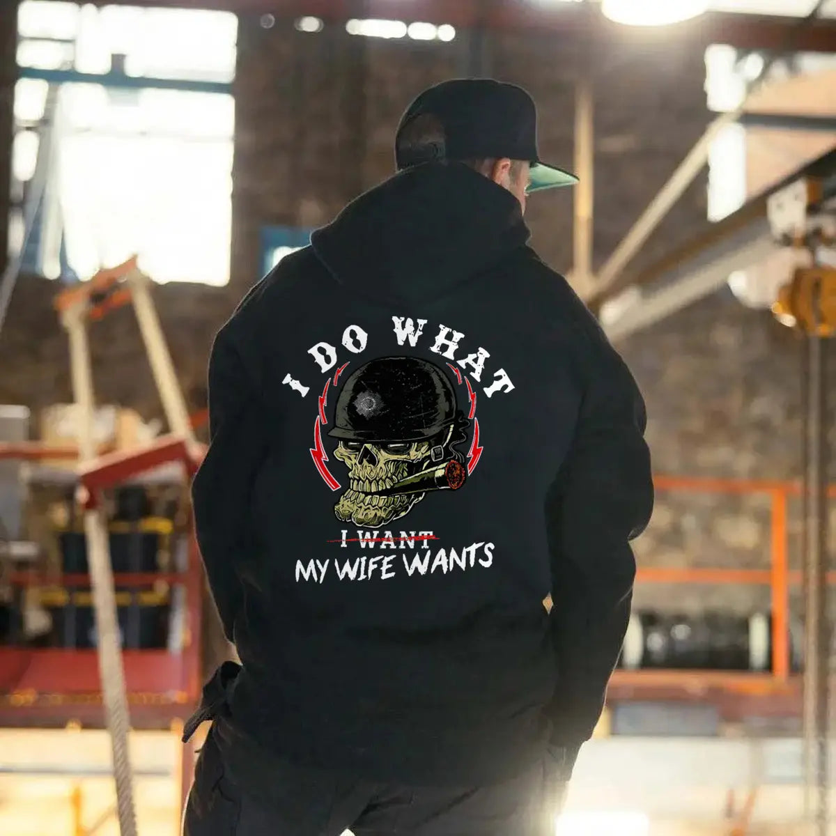 I Do What My Wife Wants Funny Printed Fleece-lined Unisex Hoodie
