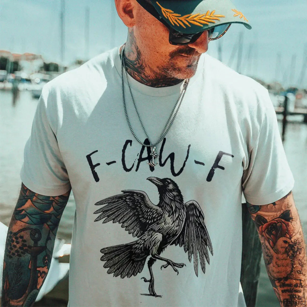 F-Caw-F Funny Crow Printed Men's T-Shirt