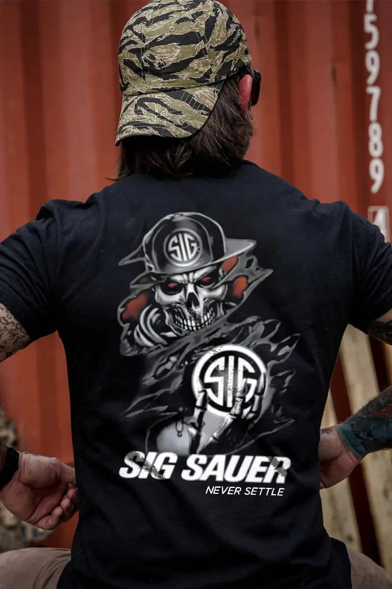 Sig Sauer Never Settle Printed Men's T-Shirt