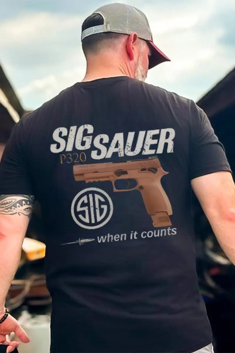 Sig Sauer When It Counts Printed Men's T-Shirt