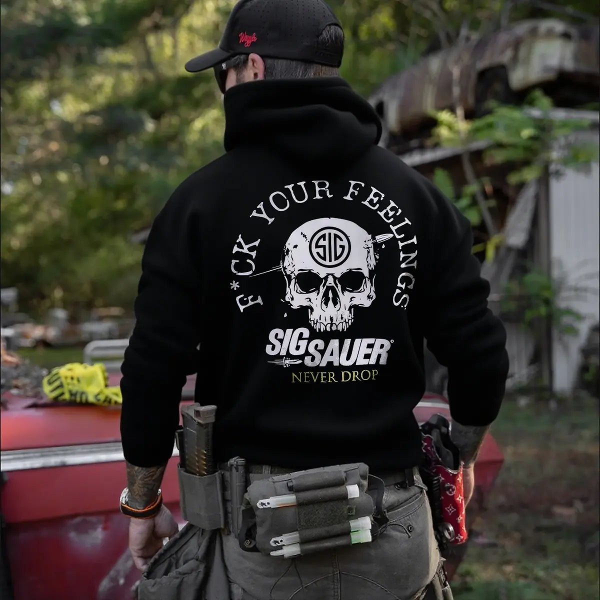 F*ck Your Feeling Sig Sauer Never Drop Printed Fleece-lined Unisex Hoodie Image - 1