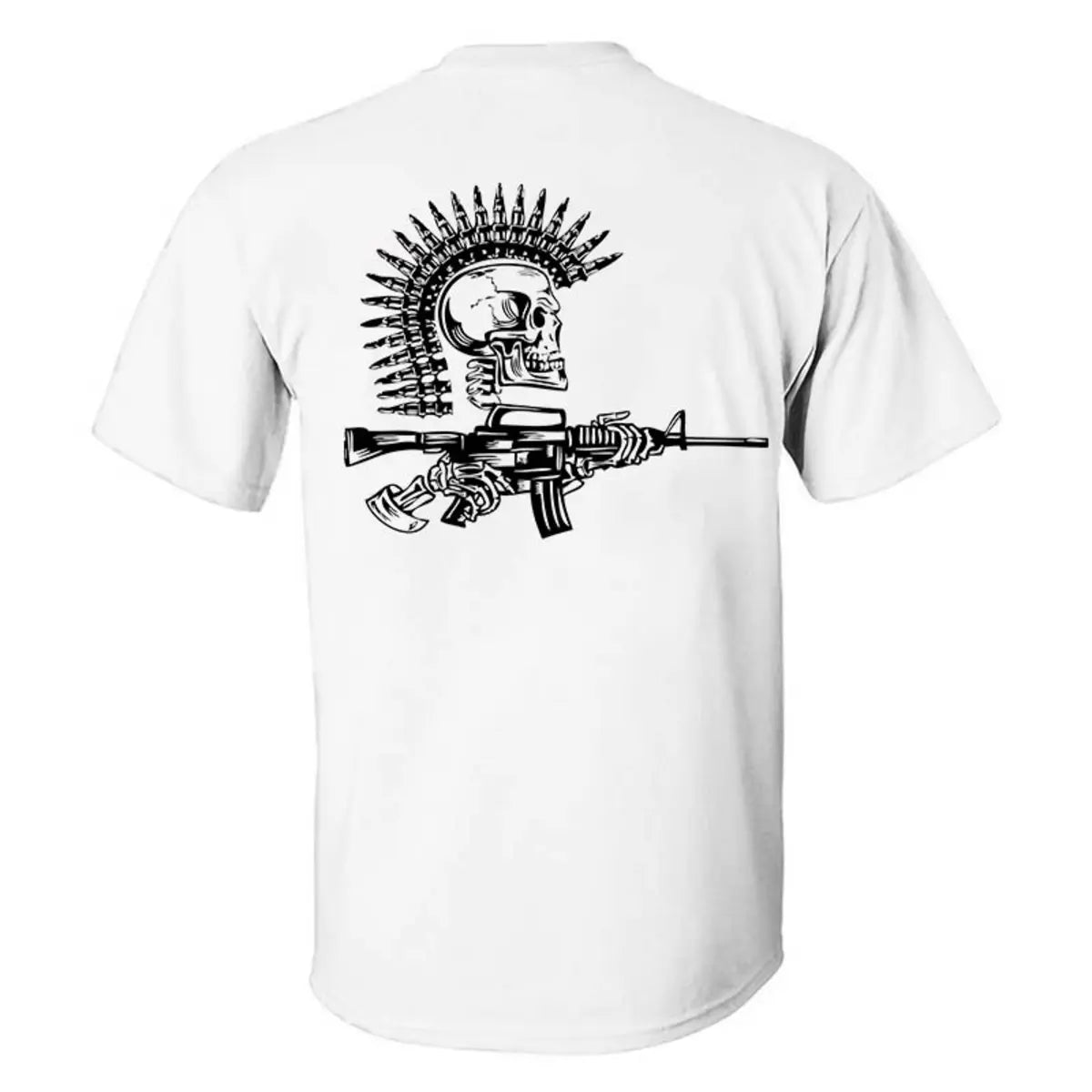 Skeleton Gun Graphic Printed Men's T-Shirt   
