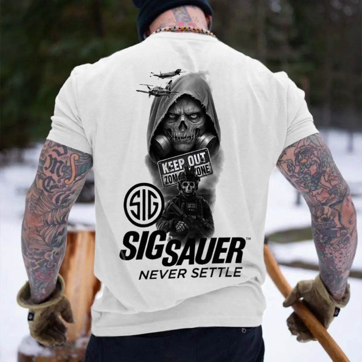 Sig Sauer Never Settle Printed Men's T-Shirt