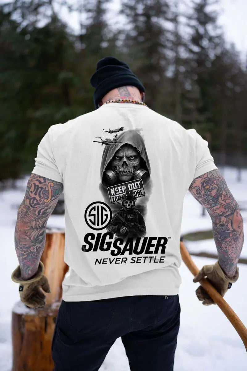 Sig Sauer Never Settle Printed Men's T-Shirt