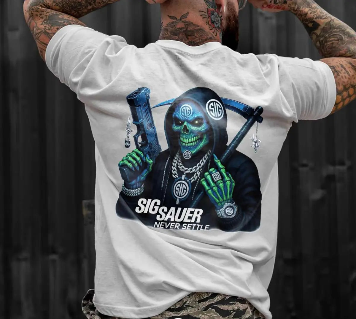 Sig Sauer Never Settle Printed Men's T-Shirt