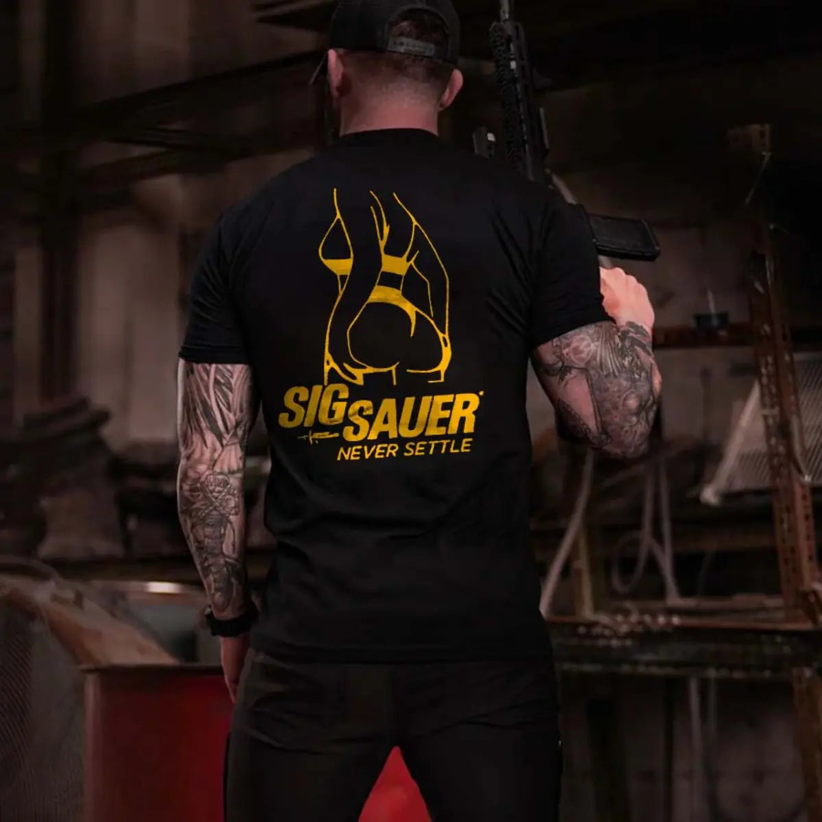 Sig Sauer Never Settle Printed Men's T-Shirt