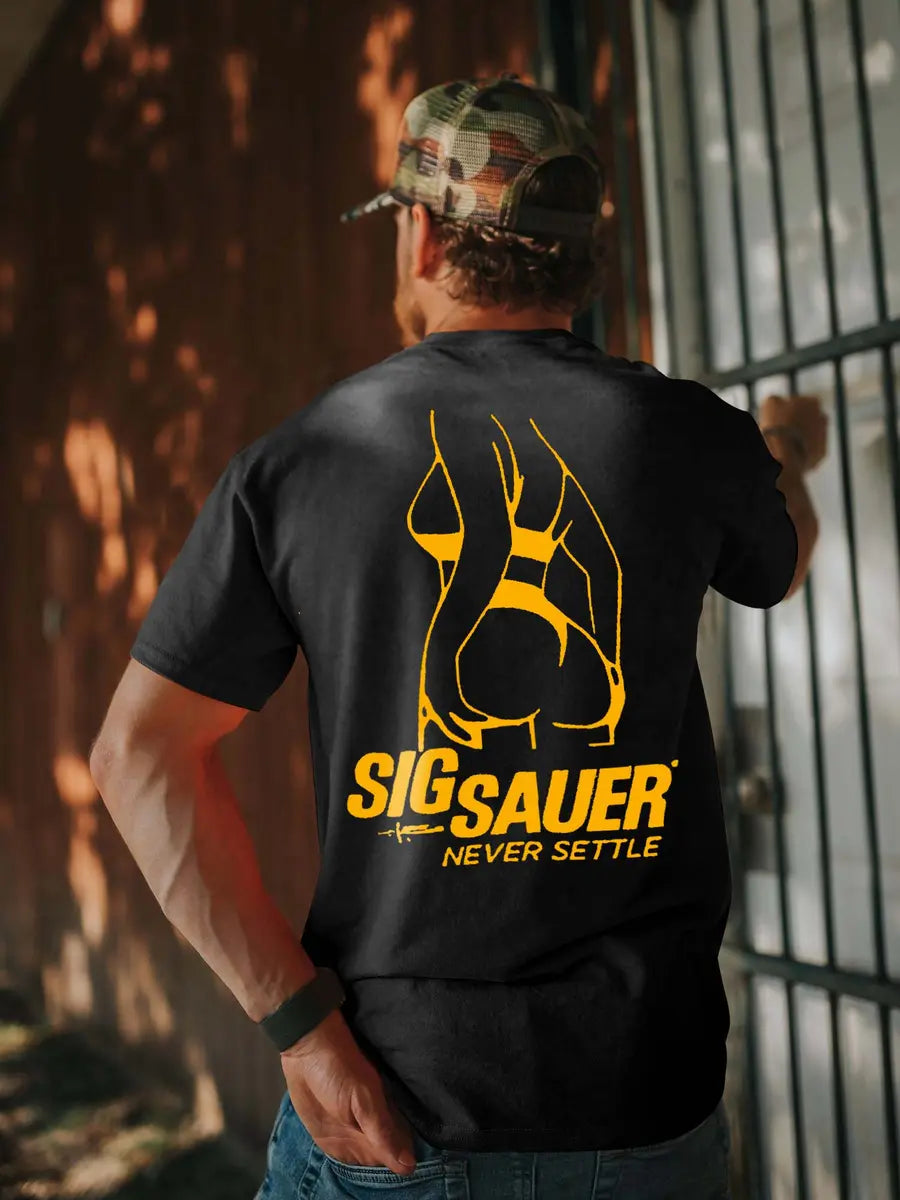 Sig Sauer Never Settle Printed Men's T-Shirt