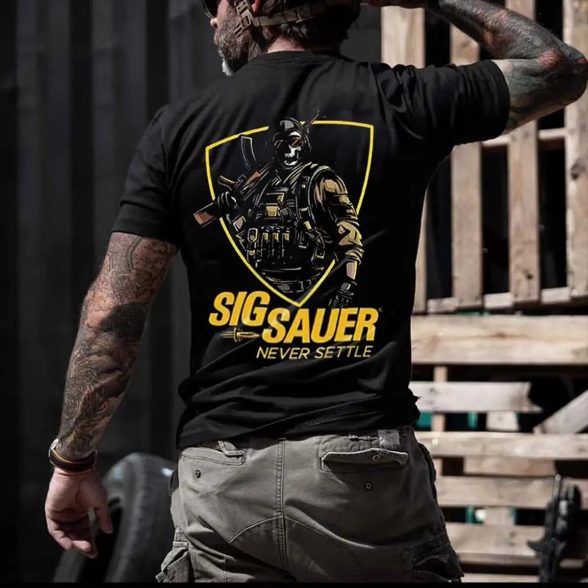 Sig Sauer Never Settle Printed Men's T-Shirt