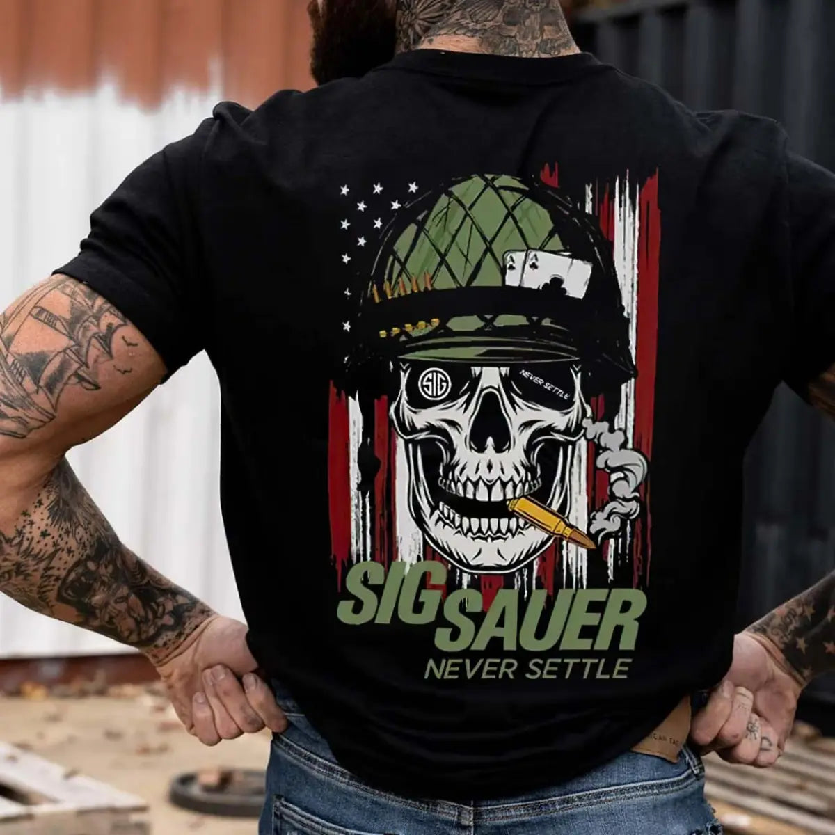 Sig Sauer Never Settle Printed Men's T-Shirt