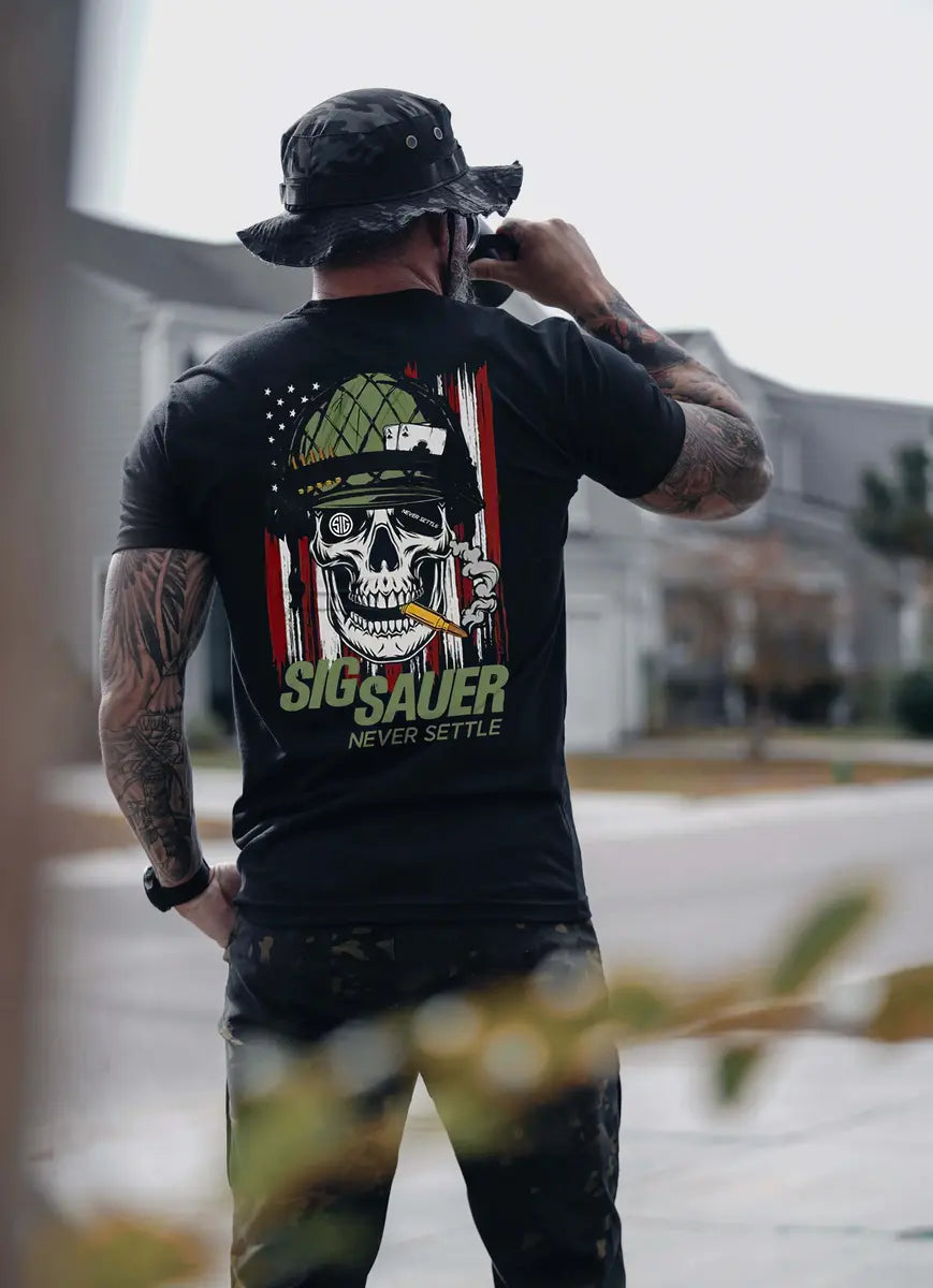Sig Sauer Never Settle Printed Men's T-Shirt