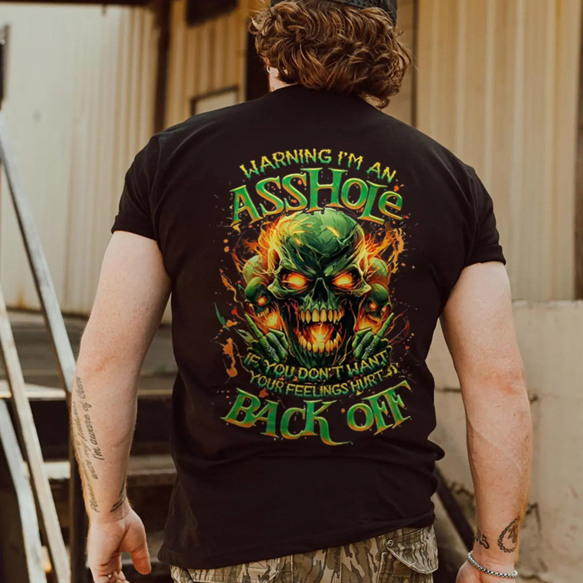 Warning I'm An Asshole Printed Men's T-shirt